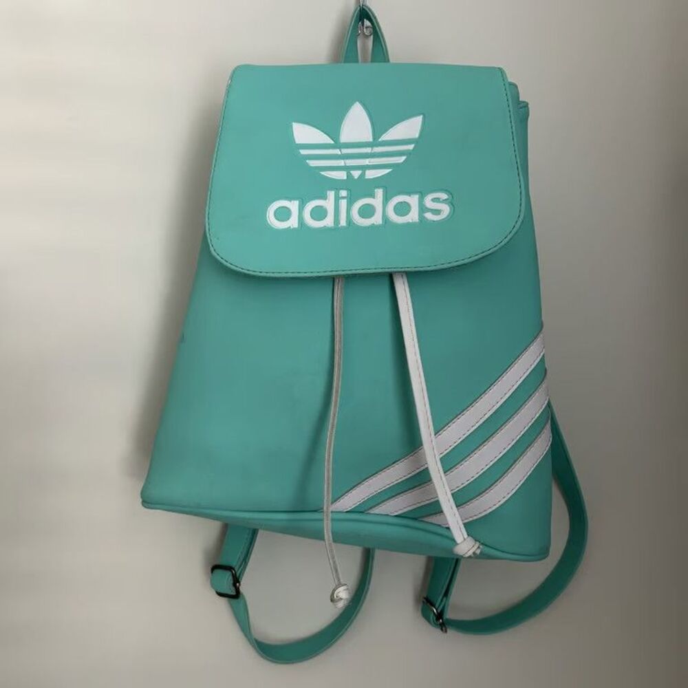 Adidas Originals Trefoil Mini Backpack Womens Mint Green Small 3 Stripe Bag